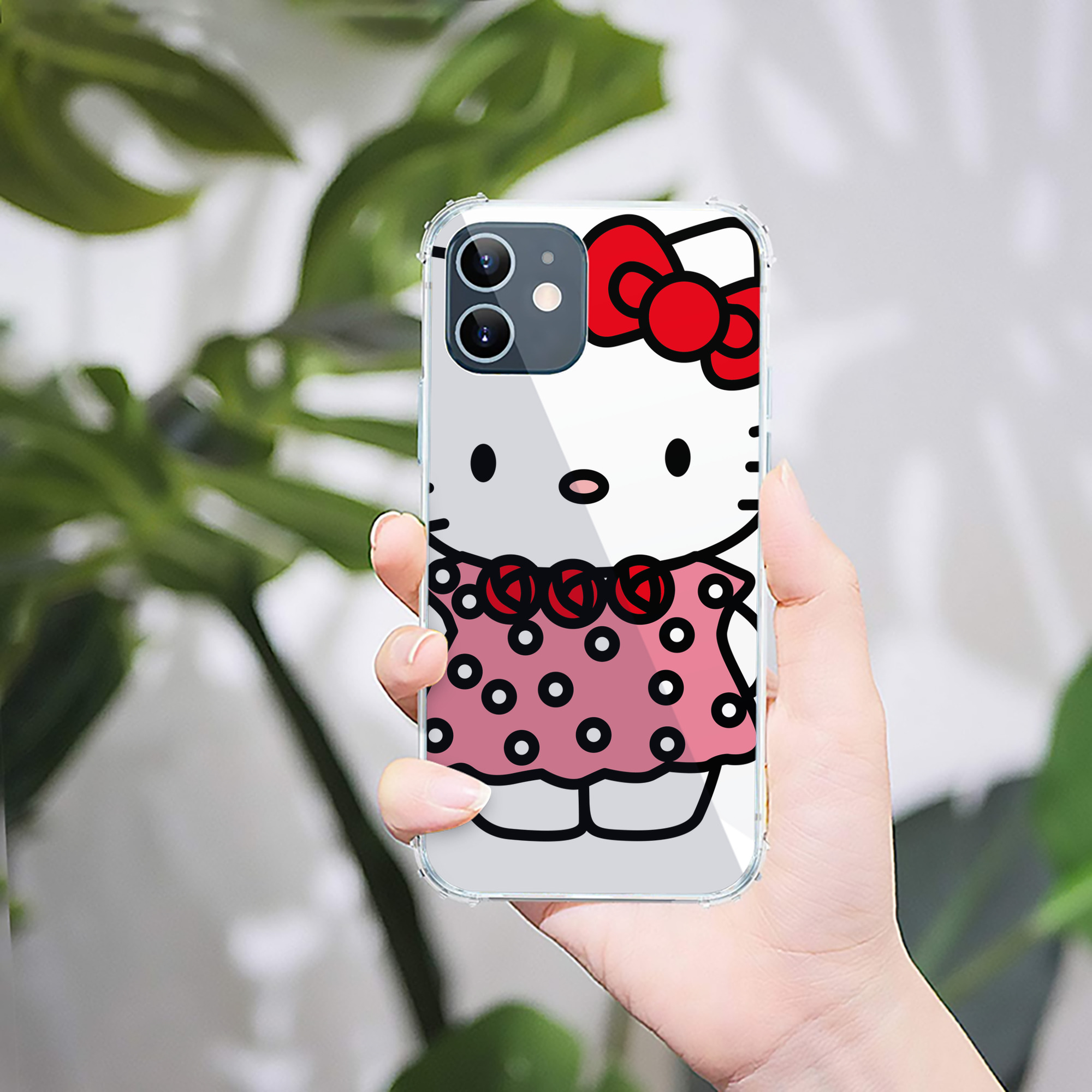 （画像用） Hello Kitty ハローキティ 【iPhone 12シリーズ対応】透明スマホケース（クリアソフトケース）
